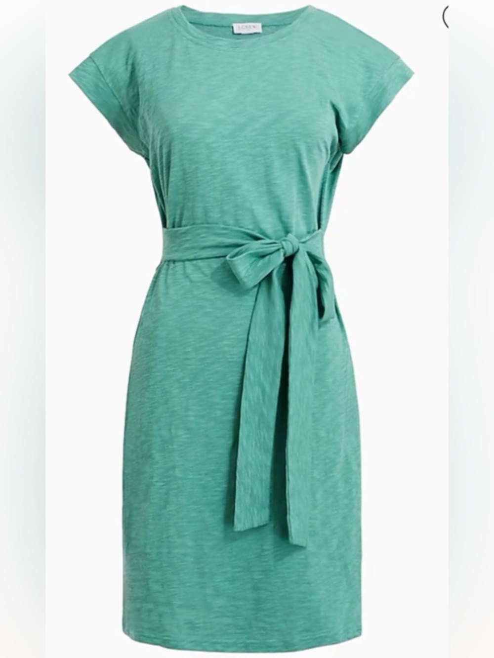 J. Crew Womens Mineral Green Short Sleeve Tie Waist T-Shirt Dress XS